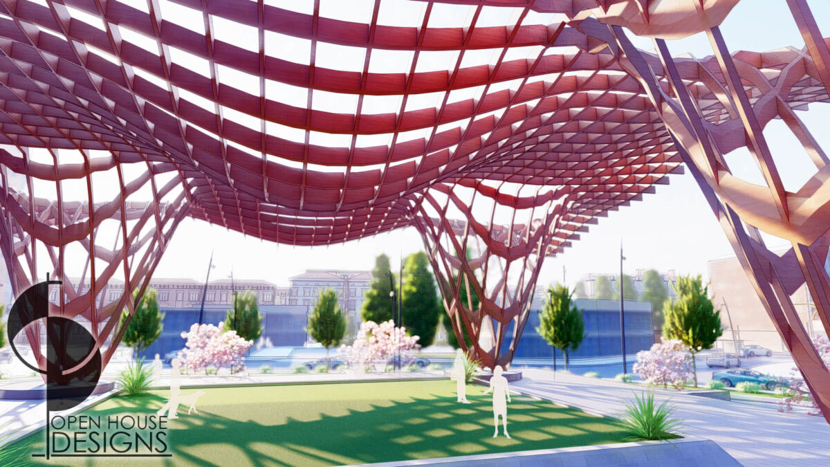 Parametric Pavilion Flows Over City Center Square Openhousedesigns