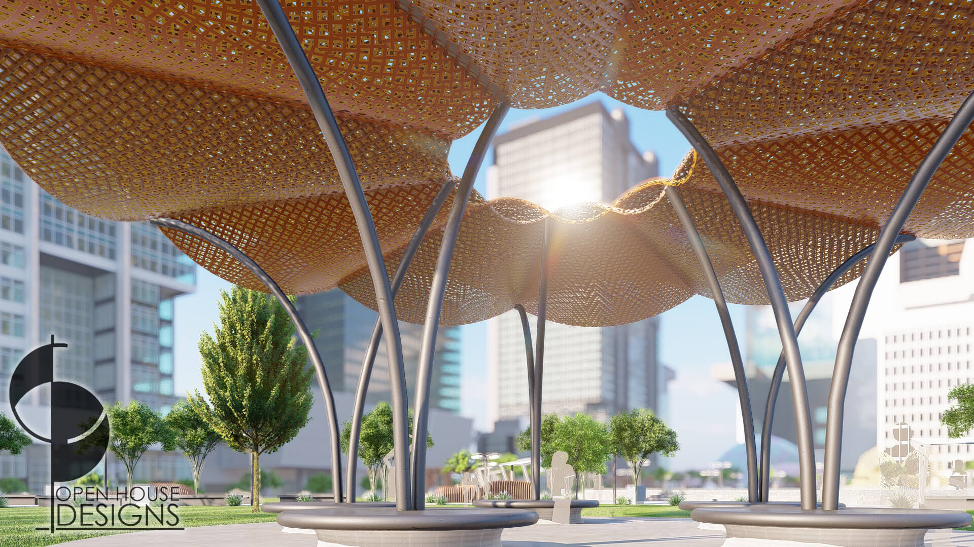 Parametric Gazebo Concept Ideas for public spaces - OpenHouseDesigns