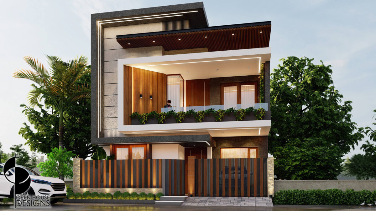 Contemporary Elevation design for small home - OpenHouseDesigns