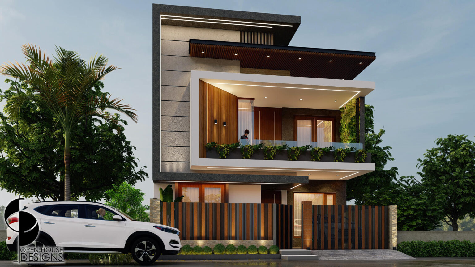 Contemporary Elevation design for small home - OpenHouseDesigns