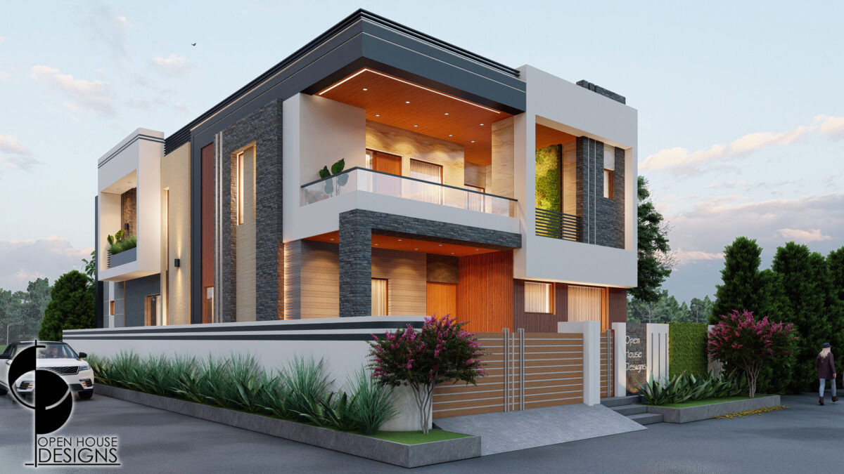 G+1 Elevation Design by Open House Designs - OpenHouseDesigns